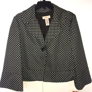 Covington Black White & Silver Crop jacket NWT